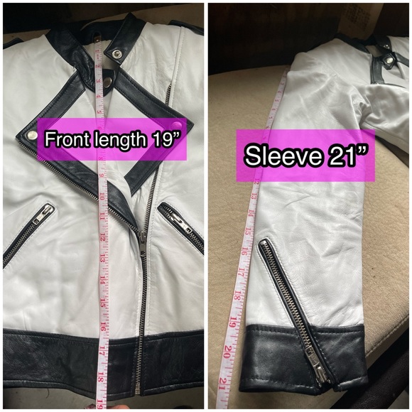 Custom Made Genuine Leather Jacket Cropped Colorblock Moto Biker XXS Motorcycle - Picture 11 of 14